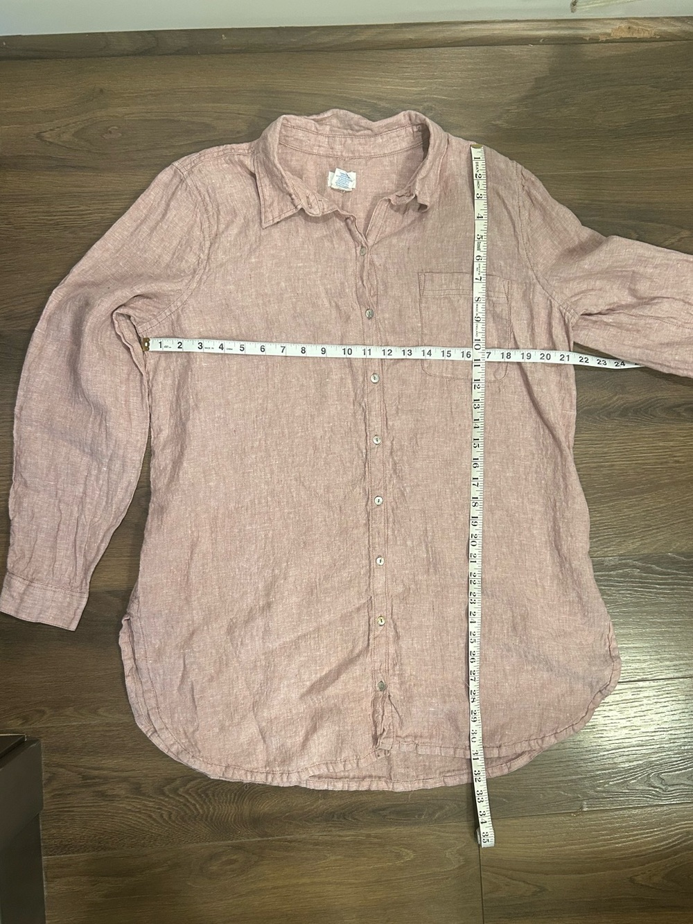 Sigrid Olsen Linen Tunic shirt size XL Cranberry color Button up  -lovely! - Picture 6 of 6